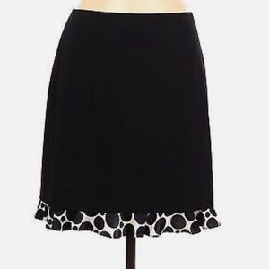 INC International Concepts Women Black Casual Skirt with Polka Dot Accent